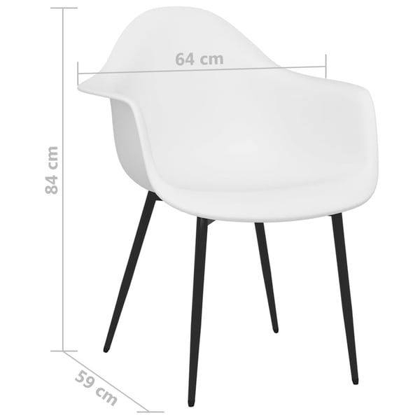 vidaXL Matstolar 4 st vit PP