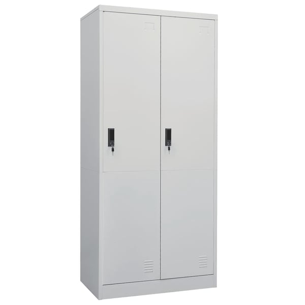 vidaXL Garderobe lysegrå 80x50x180 cm stål