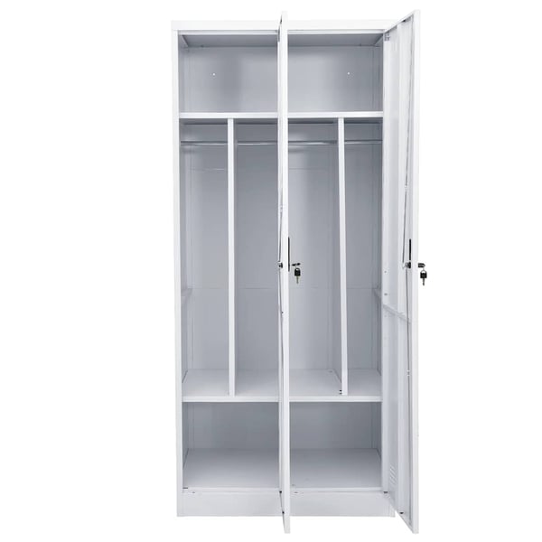 vidaXL Garderobe lysegrå 80x50x180 cm stål