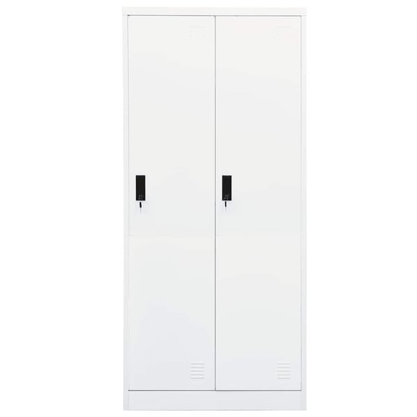 vidaXL Garderobe hvit 80x50x180 cm stål