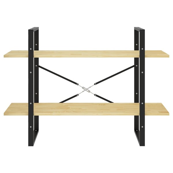 vidaXL Bokhylle 2 nivåer 100x30x70 cm heltre furu