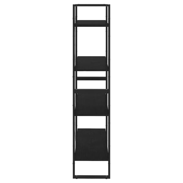 vidaXL bogreol med 4 hylder 80x30x140 cm massivt fyrretræ sort