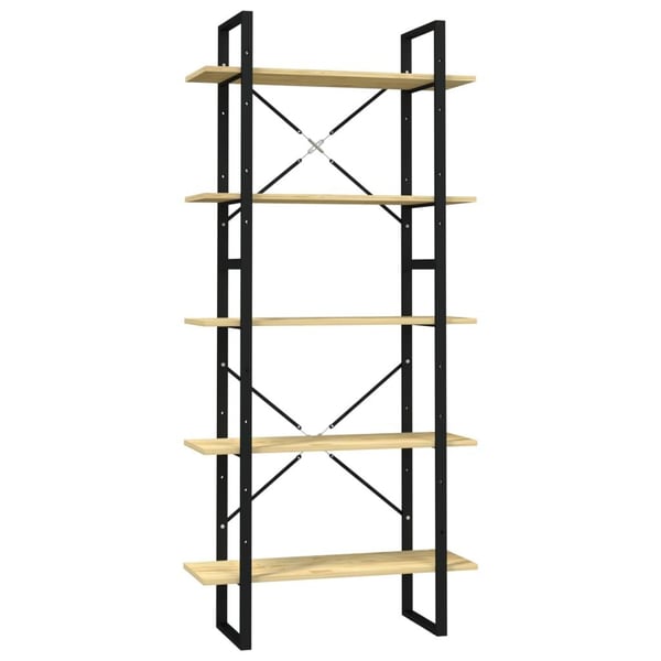 vidaXL bogreol med 5 hylder 80x30x175 cm fyrretræ