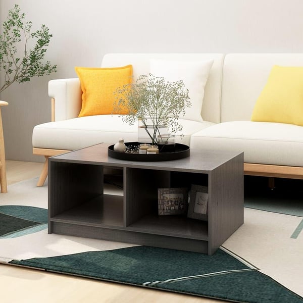 vidaXL Salongbord 75x50x33,5 cm heltre furu grå