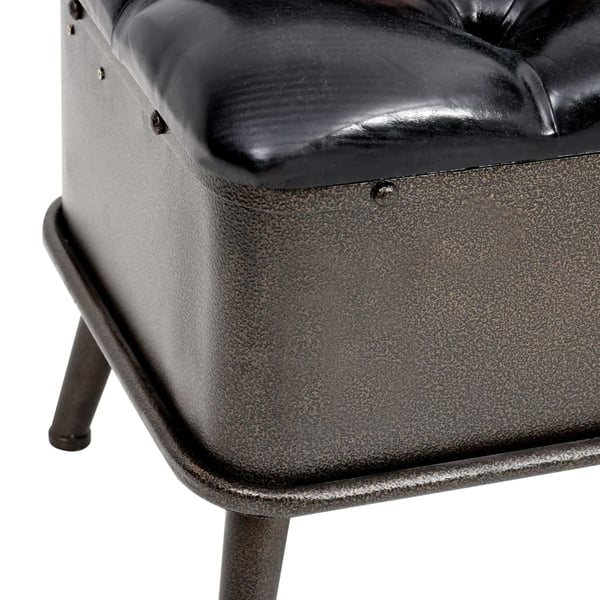 vidaXL Förvaringsbänk med ryggstöd 110 cm svart konstläder