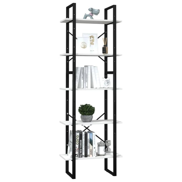 vidaXL bogreol med 5 hylder 60x30x175 cm fyrretræ hvid