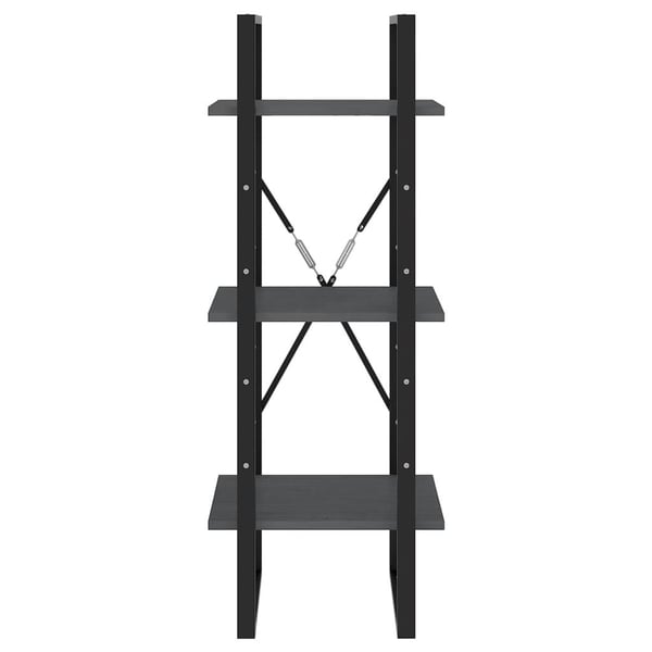 vidaXL bogreol med 3 hylder 40x30x105 cm massivt fyrretræ grå