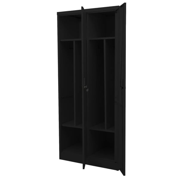 vidaXL Garderobe svart 80x50x180 cm stål