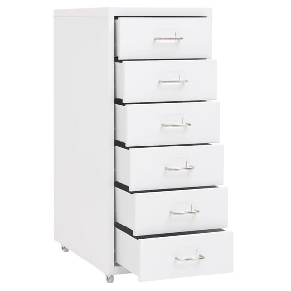 vidaXL Mobilt arkivskap hvit 28x41x69 cm metall