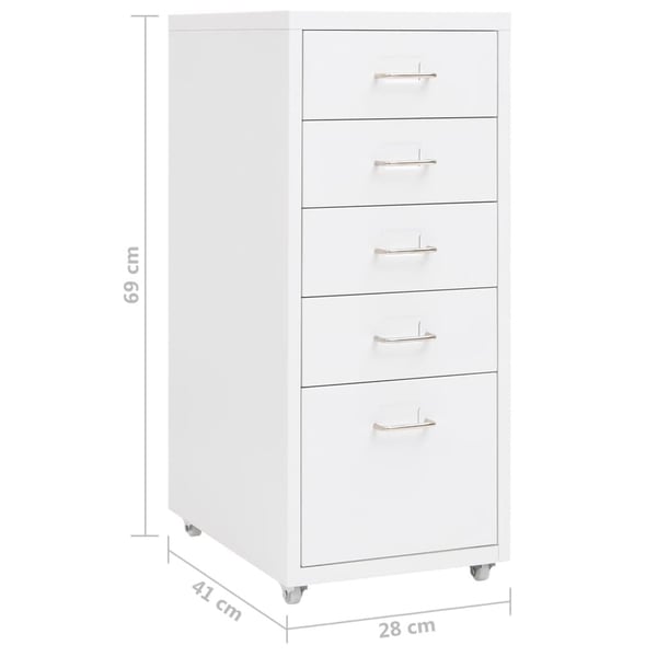 vidaXL Mobilt arkivskap hvit 28x41x69 cm metall