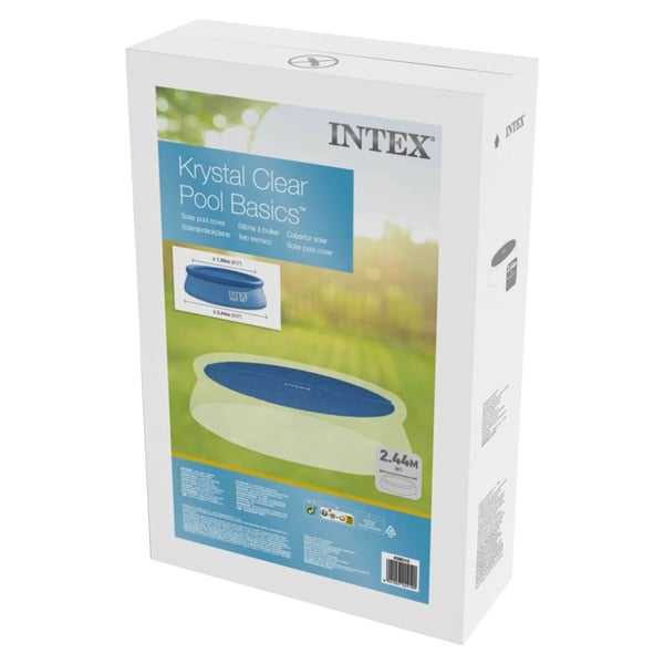 INTEX solopvarmet poolovertræk 206 cm polyethylen blå