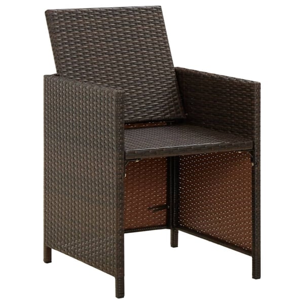 vidaXL havestole med hynder 4 stk. polyrattan brun