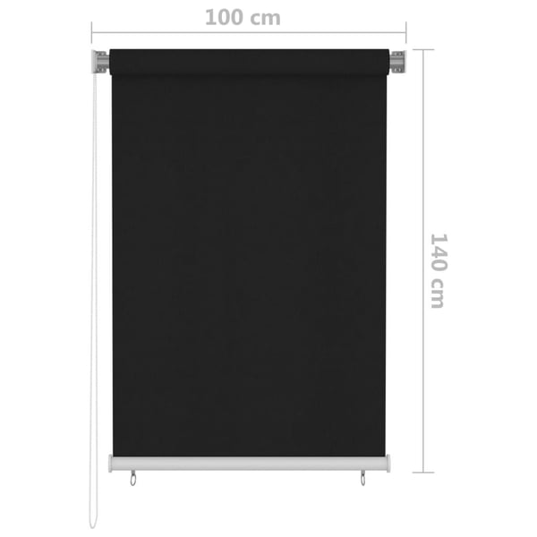 vidaXL Rullaverho ulkotiloihin 100x140 cm musta