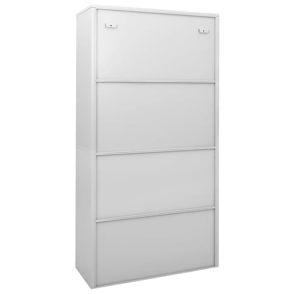 vidaXL Kontorskap med skyvedør 90x40x180 cm lysegrå stål