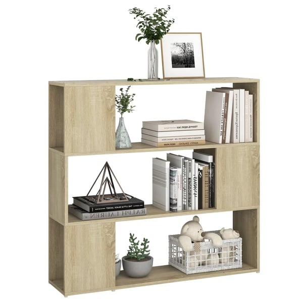 vidaXL Bokhylle/romdeler sonoma eik 100x24x94 cm