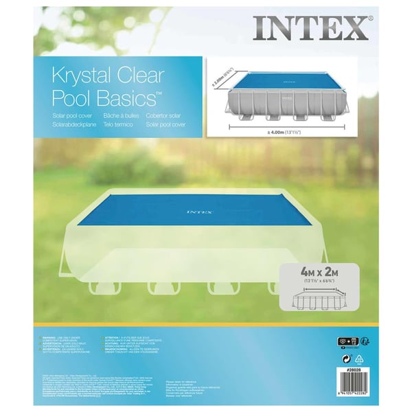 INTEX solopvarmet poolovertræk 378x186 cm polyethylen blå