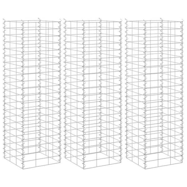 vidaXL idaXL Gabion høybed 3 stk 30x30x100 cm jern