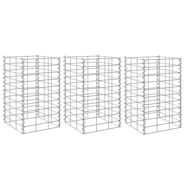 vidaXL Gabion høybed 3 stk 30x30x50 cm jern