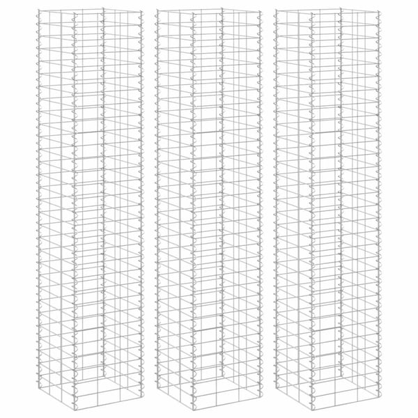 vidaXL Gabion høybed 3 stk 30x30x150 cm jern