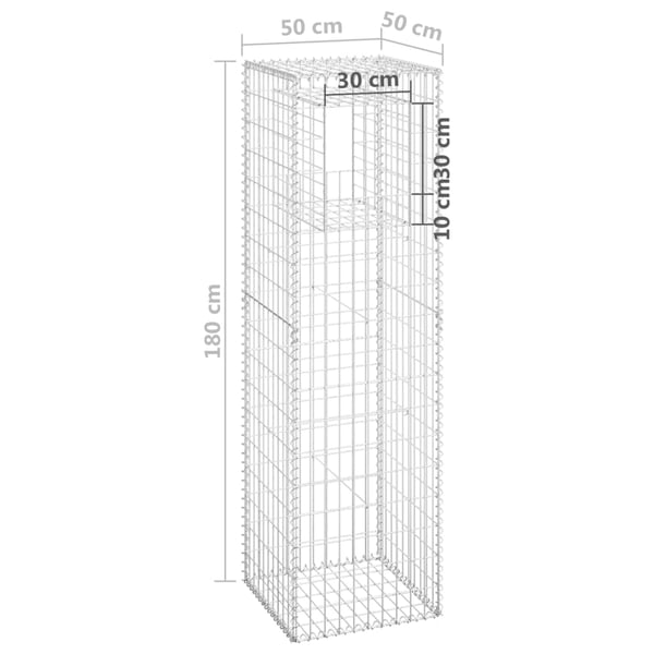 vidaXL Gabionstolper 2 stk 50x50x180 cm jern
