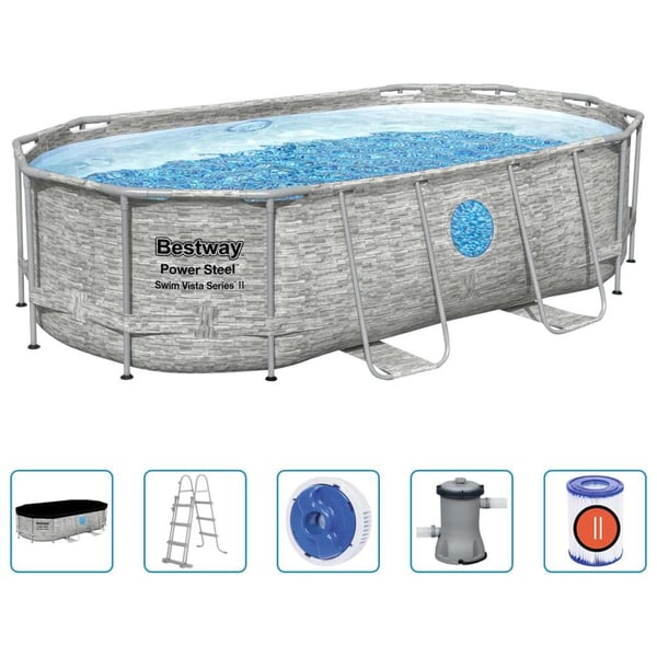 Bestway Power Steel swimmingpoolsæt 427x250x100 cm
