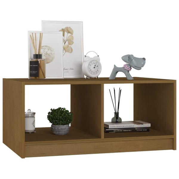 vidaXL Salongbord 75x50x33,5 cm heltre furu honningbrun