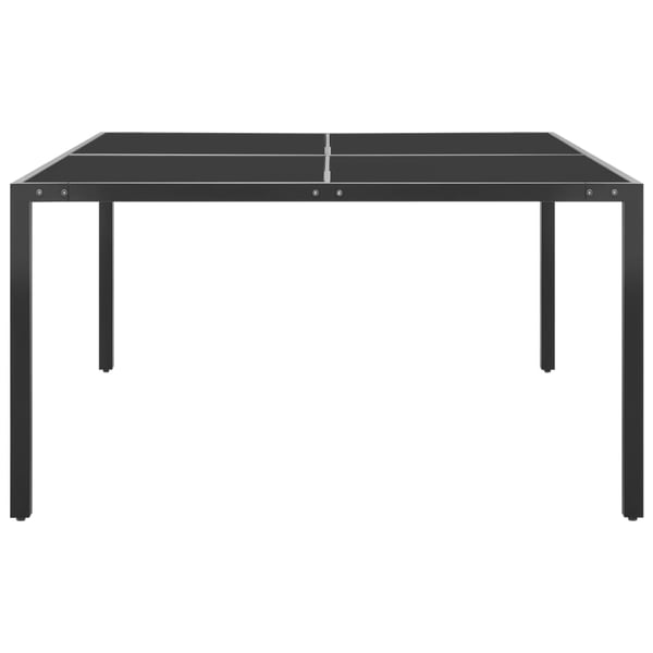 vidaXL Puutarhapöytä antrasiitti 130x130x72 cm teräs ja lasi