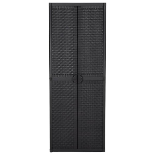 vidaXL opbevaringsskab til haven 65x45x172 cm polyrattan sort