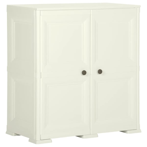 vidaXL plastikskab 79x43x85,5 cm trædesign vaniljehvid