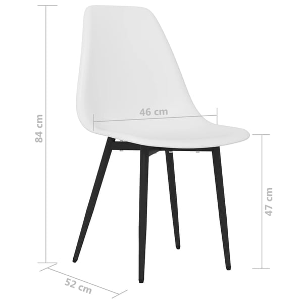vidaXL spisebordsstole 6 stk. PP hvid