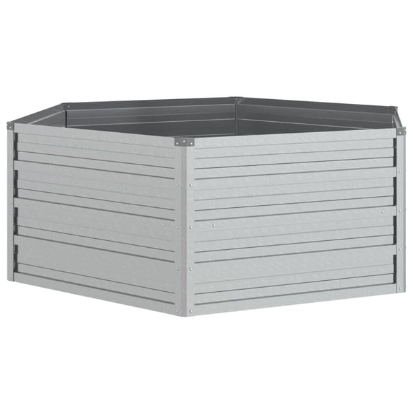 vidaXL Høybed 129x45 cm galvanisert stål sølv