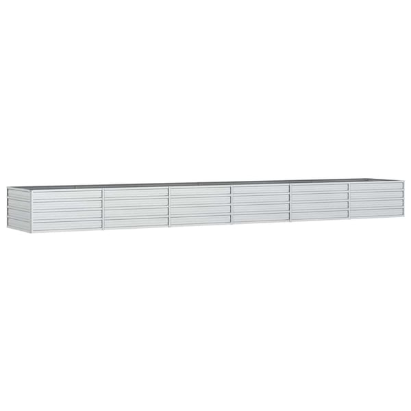 vidaXL Høybed 480x80x45 cm galvanisert stål sølv