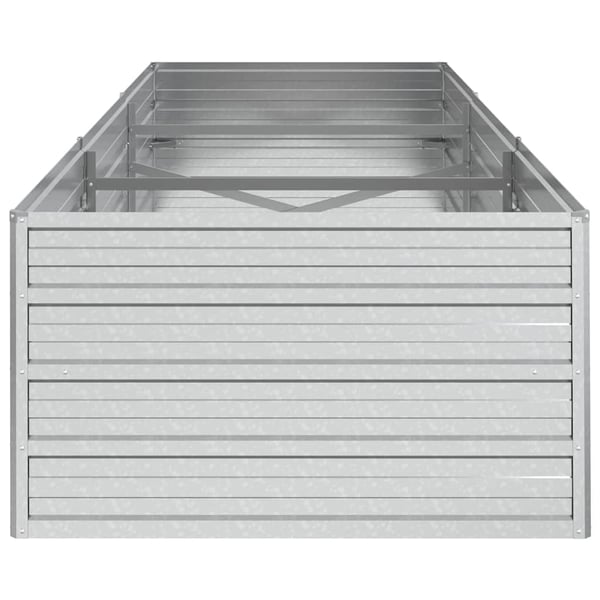 vidaXL Høybed 240x80x45 cm galvanisert stål sølv