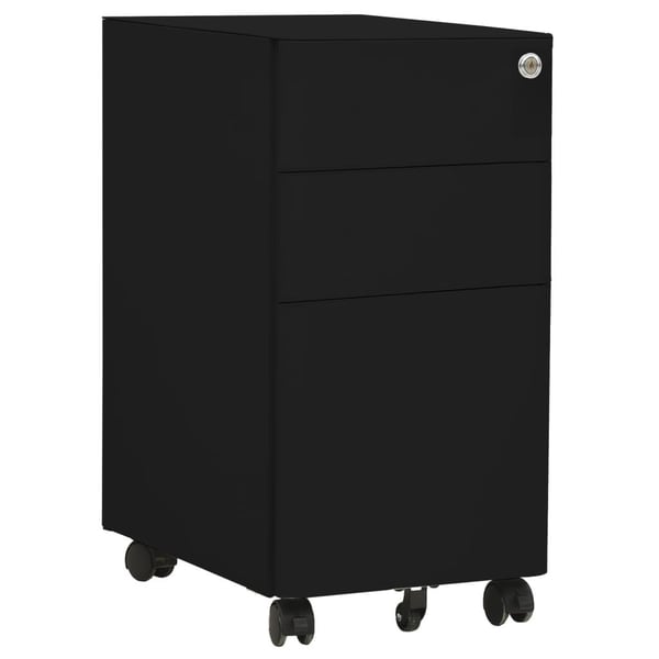 vidaXL Mobilt arkivskap svart 30x45x59 cm stål