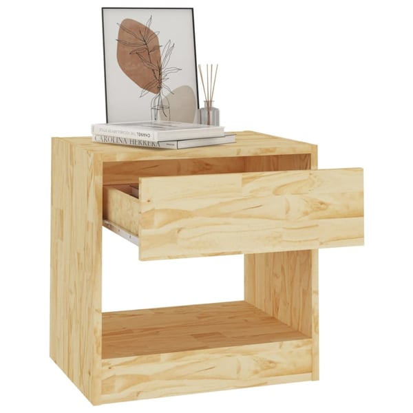 vidaXL sengebord 40x31x40 cm massivt fyrretræ