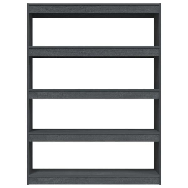 vidaXL bogskab/rumdeler 100x30x135,5 cm massivt fyrretræ grå