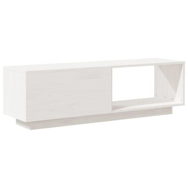vidaXL tv-skab 110x30x33,5 cm massivt fyrretræ hvid