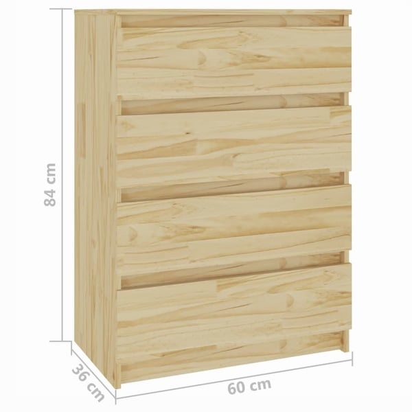 vidaXL Sideskap 60x36x84 cm heltre furu