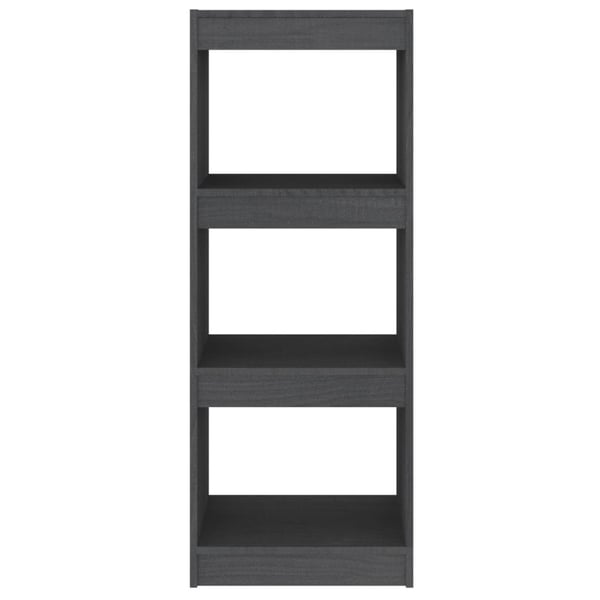 vidaXL bogskab/rumdeler 40x30x103,5 cm massivt fyrretræ grå