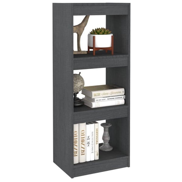 vidaXL bogskab/rumdeler 40x30x103,5 cm massivt fyrretræ grå