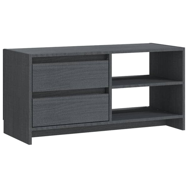 vidaXL TV-benk 80x31x39 cm heltre furu grå