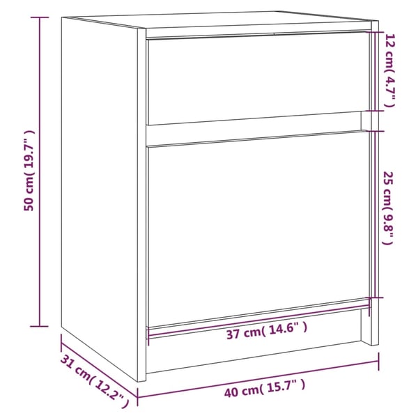 vidaXL Nattbord 40x31x50 cm heltre furu