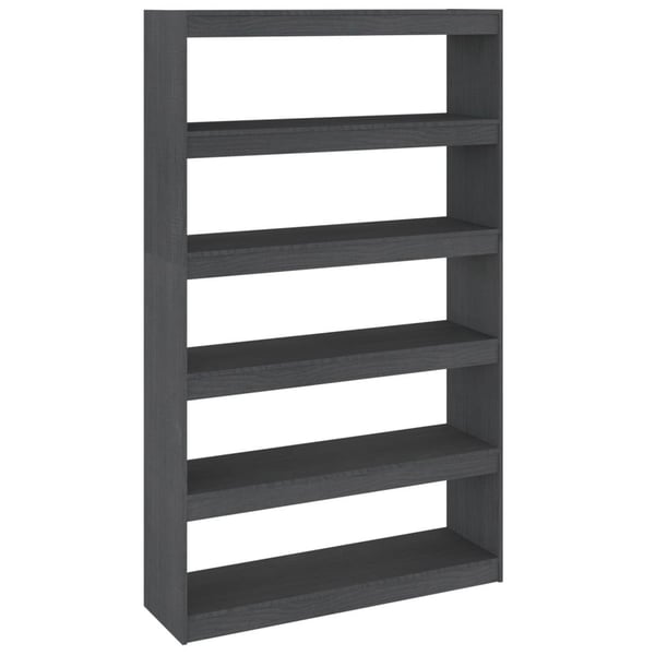 vidaXL Bokhylle/romdeler grå 100x30x167,5 cm heltre furu