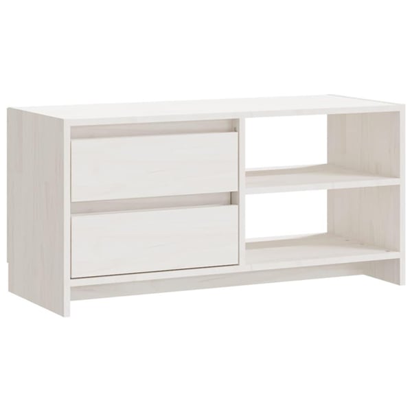 vidaXL TV-benk 80x31x39 cm heltre furu hvit