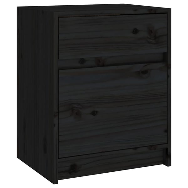 vidaXL sengeskabe 2 stk. 40x31x50 cm massivt fyrretræ sort