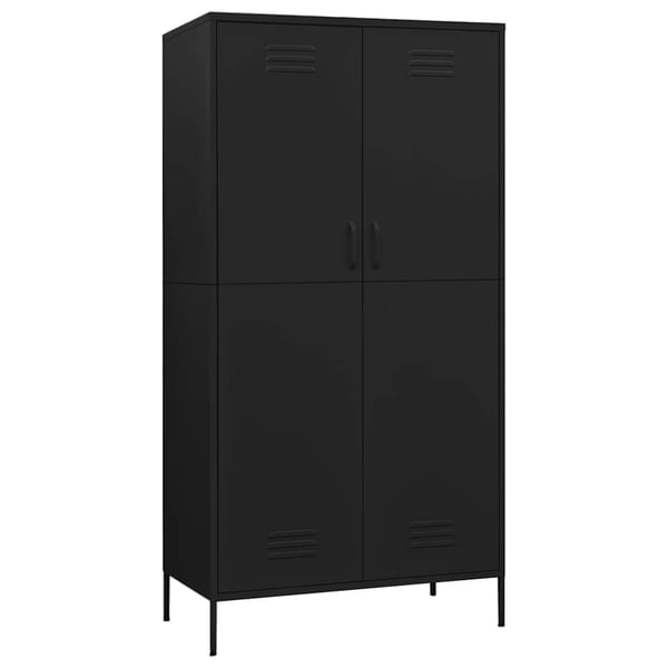 vidaXL klædeskab 90x50x180 cm stål sort
