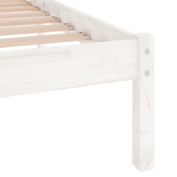 vidaXL sengeramme 150x200 cm King Size massivt fyrretræ hvid