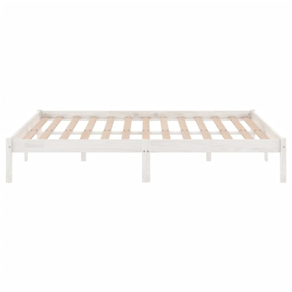 vidaXL sengestel 200x200 cm massivt fyrretræ hvid
