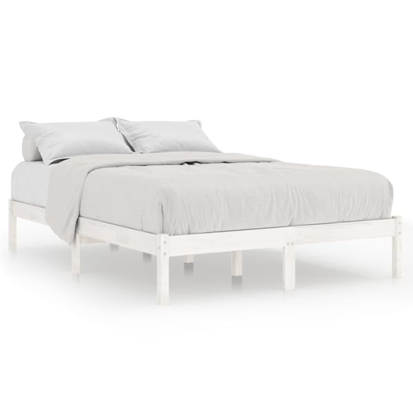 vidaXL sengestel 200x200 cm massivt fyrretræ hvid