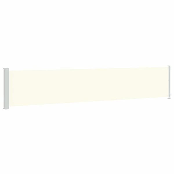 vidaXL Uttrekkbar sidemarkise 117x614 cm kremhvit